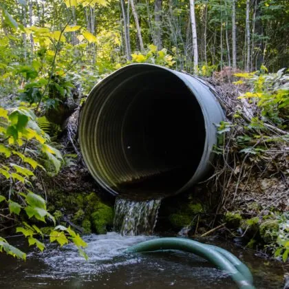 Aug. 2, 2016. Maine Woods, Maine – Ecological restoration operations involving culverts. Photo by Garrett English.