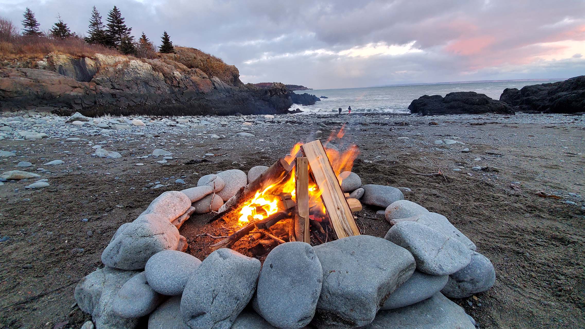 full moon and bonfire